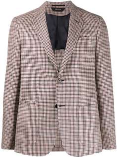 Z Zegna клетчатый пиджак строгого кроя