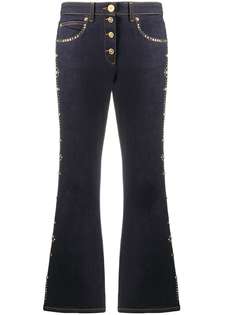 Versace укороченные джинсы с заклепками