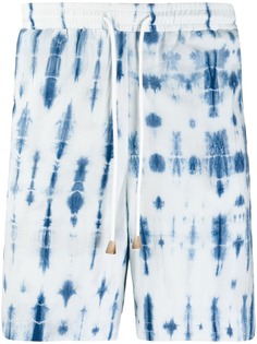 Nanushka шорты с принтом тай-дай и эластичным поясом