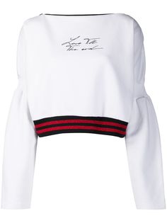 MARCELO BURLON COUNTY OF MILAN LOVE T.T.E. ZIPPED CREWNECK WHITE BLACK