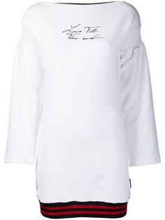 MARCELO BURLON COUNTY OF MILAN LOVE T.T.E. ZIPPED DRESS WHITE BLACK