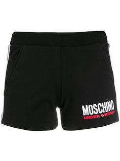 Moschino шорты с логотипом и полосками сбоку