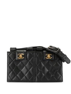Chanel Pre-Owned стеганая поясная сумка с логотипом CC