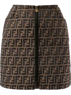 Fendi Pre-Owned юбка на молнии с узором Zucca