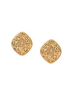 Chanel Pre-Owned серьги в форме ромбов с логотипом CC