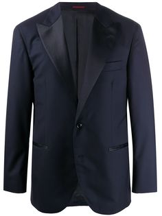 Brunello Cucinelli пиджак-смокинг с контрастными лацканами