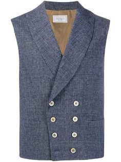 Brunello Cucinelli двубортный жилет в клетку глен