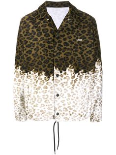 MSGM двухцветная куртка-рубашка с леопардовым принтом