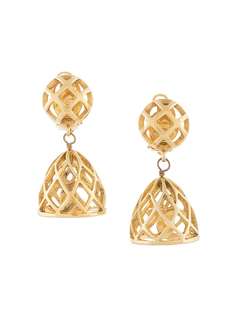 Chanel Pre-Owned серьги-подвески с логотипом CC