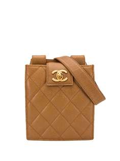 Chanel Pre-Owned стеганая поясная сумка с логотипом CC