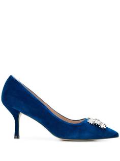 Stuart Weitzman бархатные туфли-лодочки с кристаллами