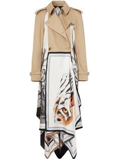 Burberry твиловый тренч с принтом Animalia