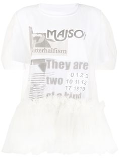 Mm6 Maison Margiela футболка с тюлем