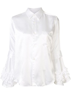 Comme Des Garçons Comme Des Garçons атласная рубашка с оборками на манжетах