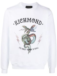 John Richmond свитер с длинными рукавами и логотипом