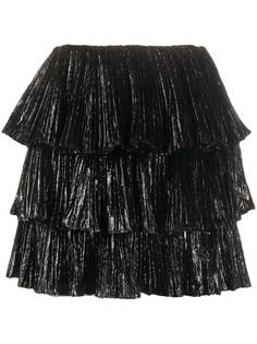 Saint Laurent ярусная юбка мини с оборками