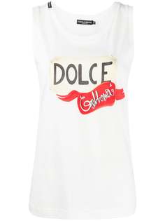 Dolce & Gabbana топ без рукавов с логотипом