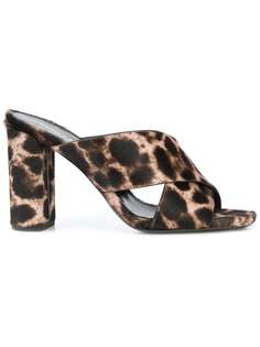 Saint Laurent босоножки LouLou 70 с леопардовым рисунком