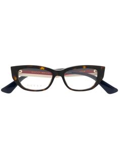Gucci Eyewear очки в прямоугольной оправе с отделкой Sylvie Web
