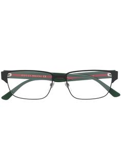 Gucci Eyewear очки в прямоугольной оправе с отделкой Web
