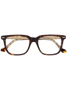 Gucci Eyewear очки в прямоугольной оправе черепаховой расцветки