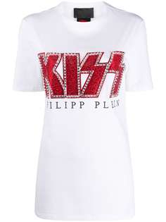 Philipp Plein декорированная футболка Kiss