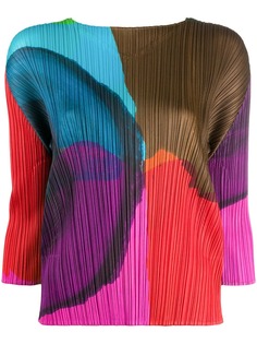 Pleats Please Issey Miyake плиссированная блузка с принтом