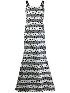 LANVIN Pre-Owned платье в полоску с вышивкой