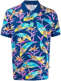 Moschino рубашка поло с принтом Tropical Teddy Bear
