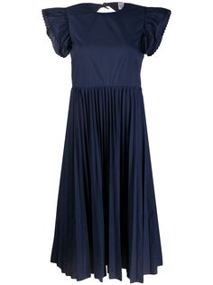 RedValentino платье миди с плиссировкой и открытой спиной