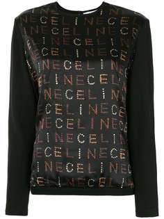 Céline Pre-Owned трикотажный топ с длинными рукавами и логотипом