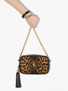 Saint Laurent мини-сумка Toy Loulou с леопардовым принтом