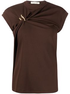 Bottega Veneta топ с высоким воротником и сборками