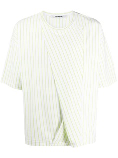 Chalayan футболка в полоску с драпировкой