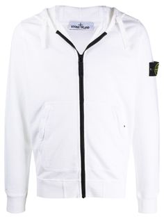 Stone Island худи на молнии с нашивкой-логотипом