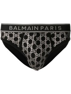 Balmain трусы-брифы с монограммой и эффектом металлик