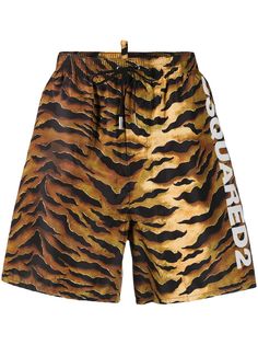 Dsquared2 плавки-шорты с тигровым принтом