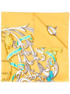 Hermès платок с цветочным принтом
