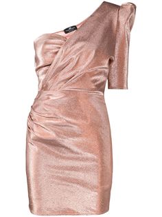Elisabetta Franchi платье на одно плечо с эффектом металлик