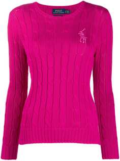 Polo Ralph Lauren джемпер фактурной вязки с логотипом из бисера