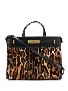 Saint Laurent маленькая сумка Manhattan с леопардовым принтом