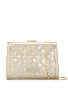 Love Moschino quilted logo clutch