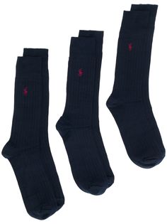 Polo Ralph Lauren комплект из трех пар носков в рубчик