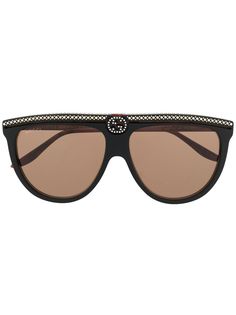 Gucci Eyewear солнцезащитные очки-авиаторы со стразами