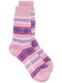 N.Peal носки с узором фэр айл