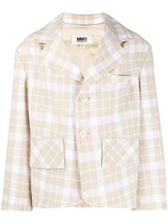 Mm6 Maison Margiela клетчатый пиджак оверсайз