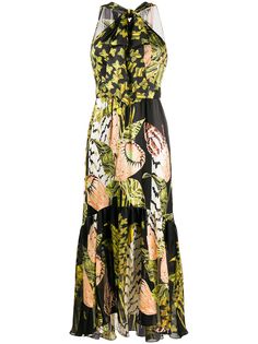 Temperley London платье с вырезом халтер и принтом