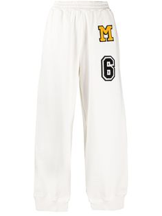 Mm6 Maison Margiela спортивные брюки узкого кроя с нашивкой логотипом