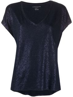 Majestic Filatures футболка с эффектом металлик и V-образным вырезом