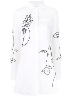 Moschino платье-рубашка Cornely с вышивкой